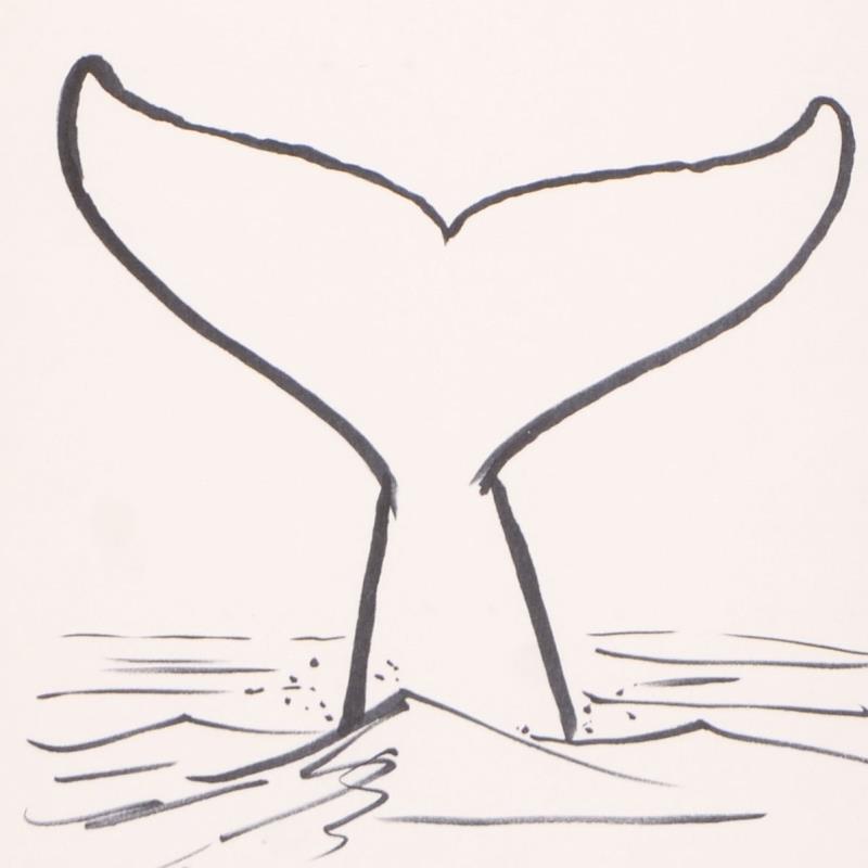 Whale tale pen ink drawing with watercolor galaxy sea  Skateboard art  design Ink pen art Whale drawing